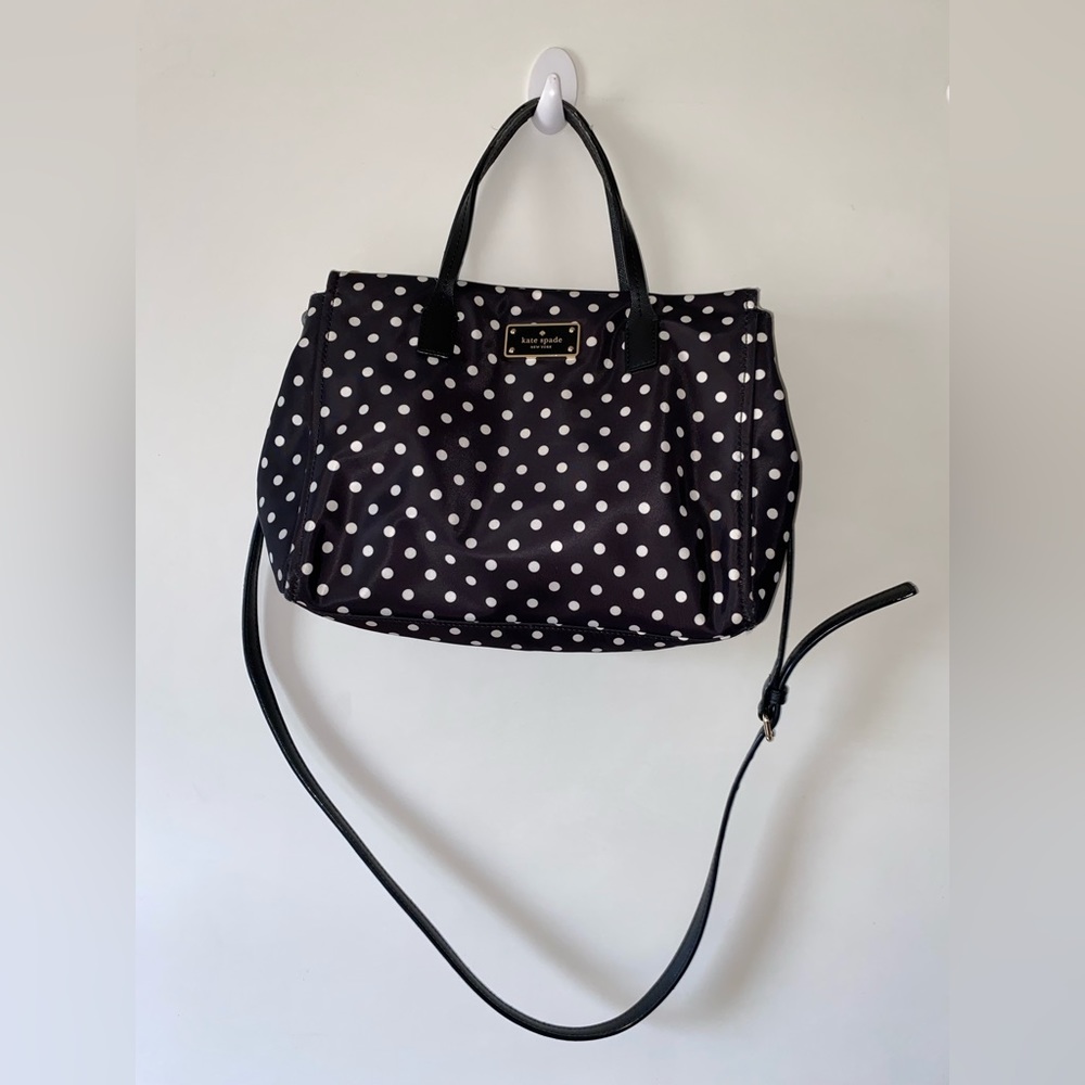 Kate Spade Black and White Polka Dot Crossbody Bag